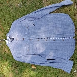 Men's large slim fit quicksilver grey button up dress shirt